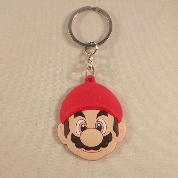 Men's Silver Mario Keychain Key Ring Mario Brothers Party Gift - Picture 3 of 3